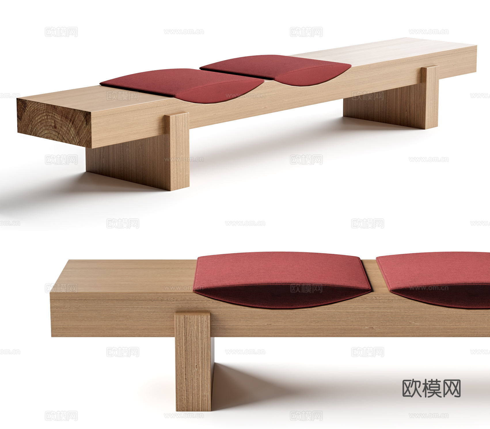 原木长凳 条凳 木凳 餐边凳 长凳3d模型
