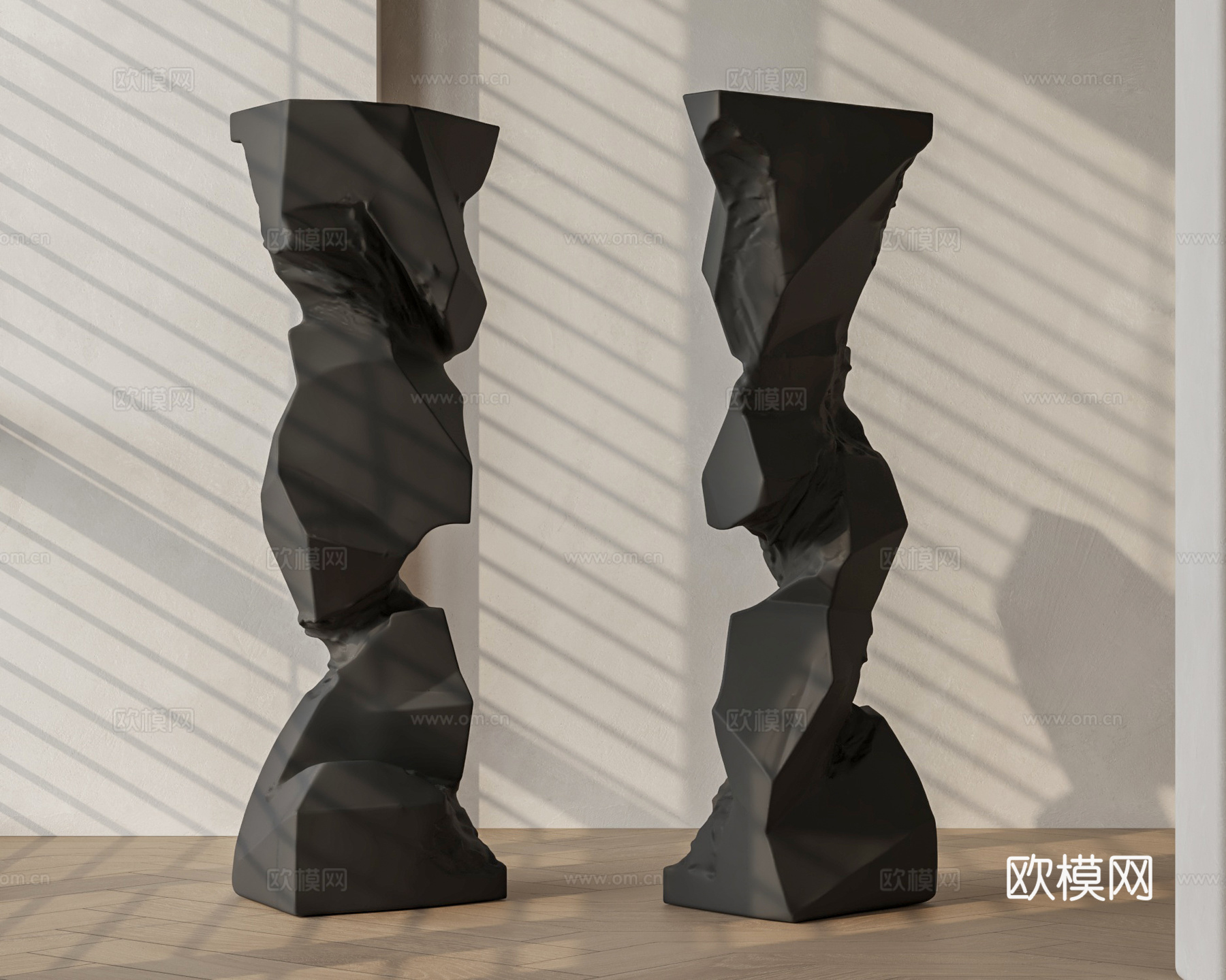 现代抽象雕塑 雕塑摆件 石头雕塑3d模型