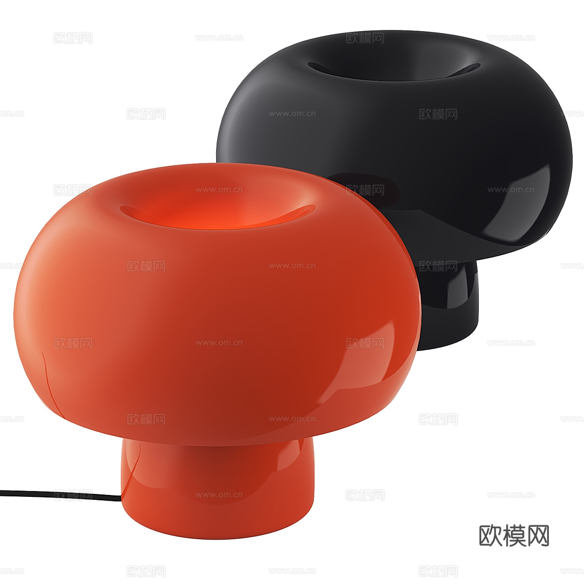 现代奶油风蘑菇台灯3d模型