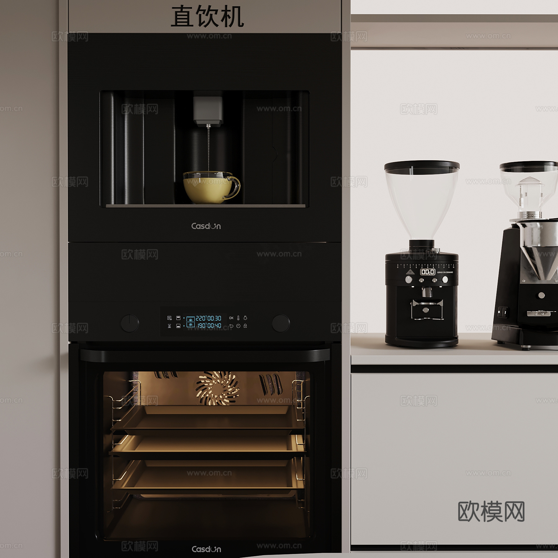 饮水机 意式饮水机 咖啡机 烤箱3d模型