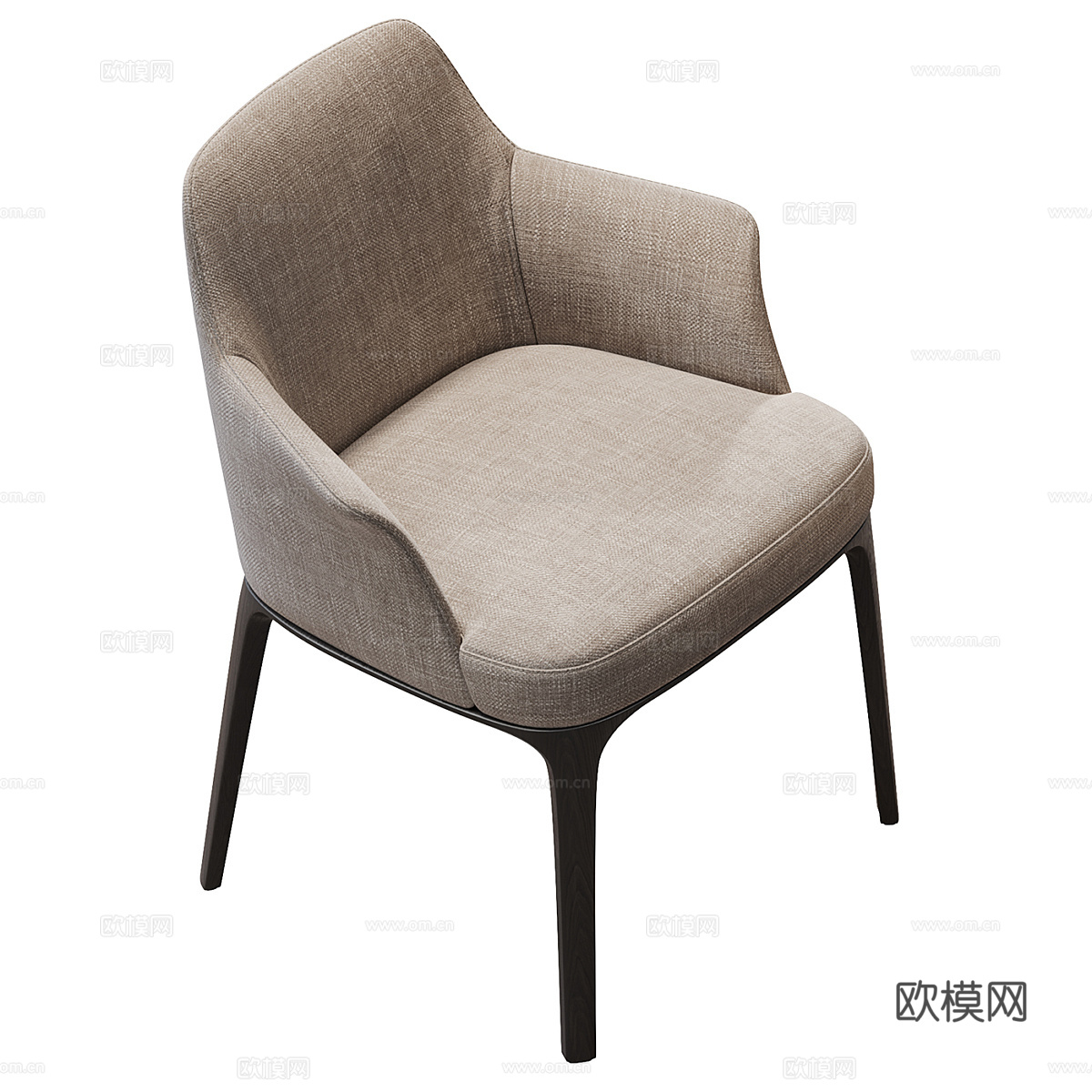 现代意式布艺皮革椅子3d模型
