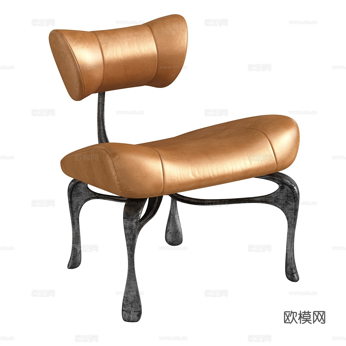 现代意式轻奢皮革躺椅3d模型