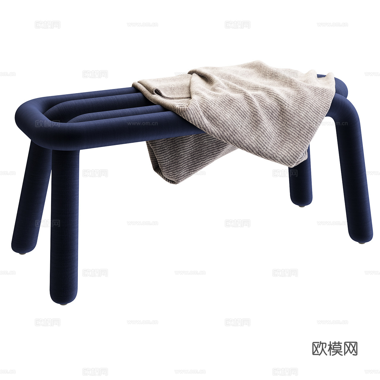 Moustache 现代长凳 极简长凳 布艺长凳 沙发凳3d模型