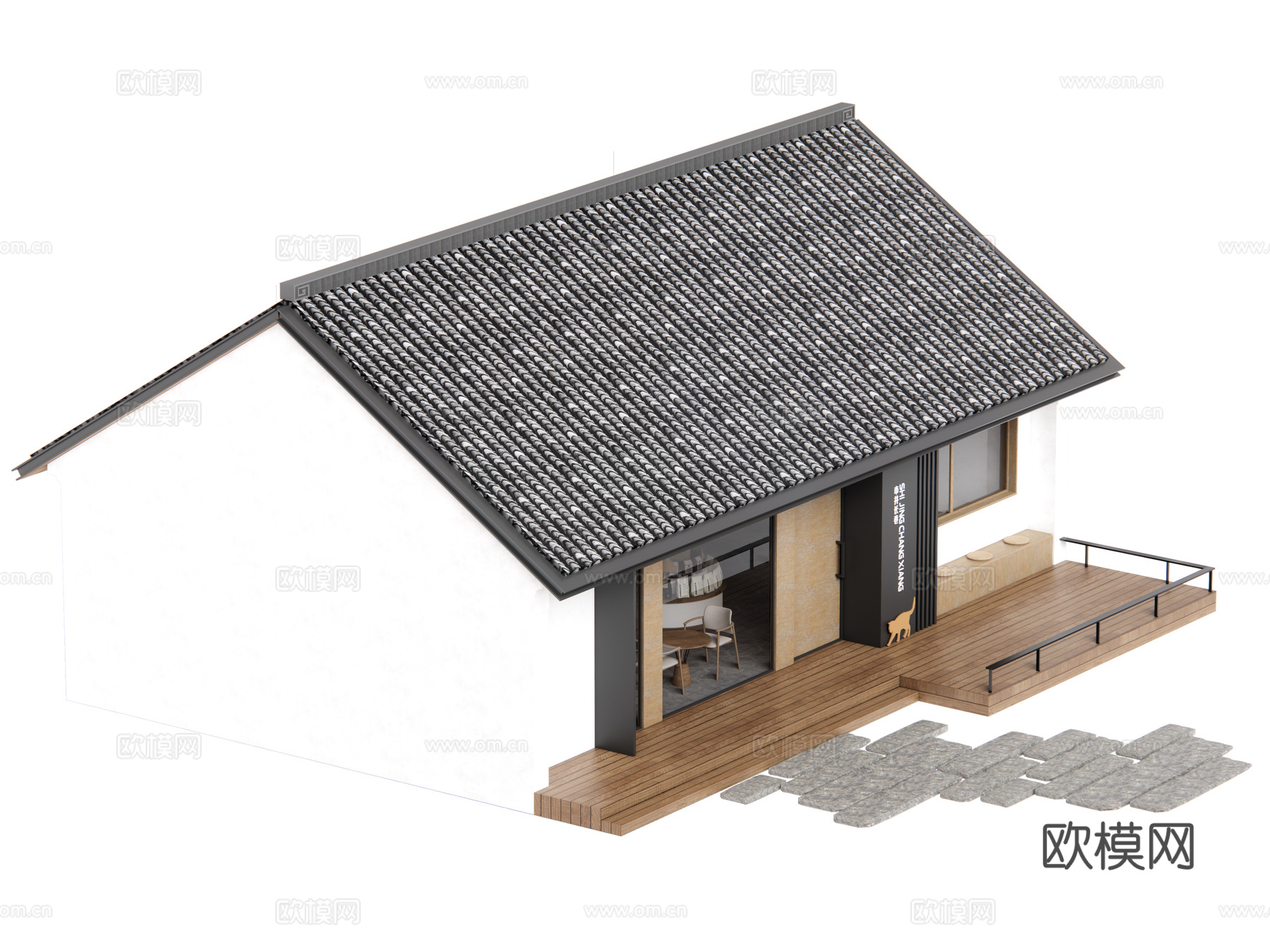景区咖啡店su模型