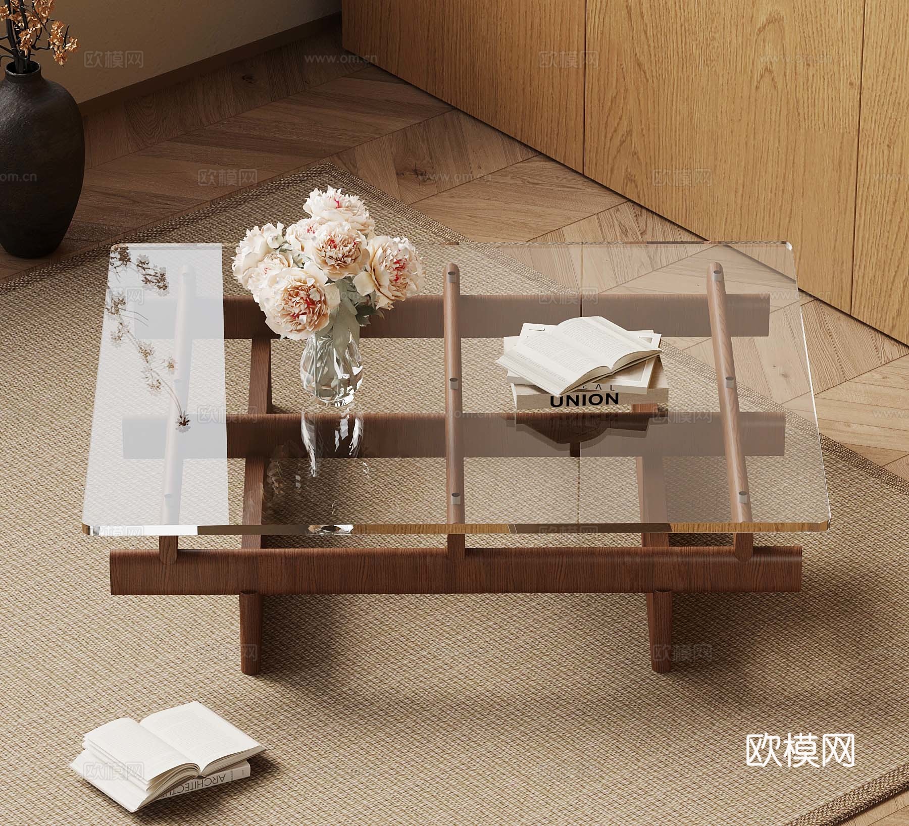 中古风茶几su模型