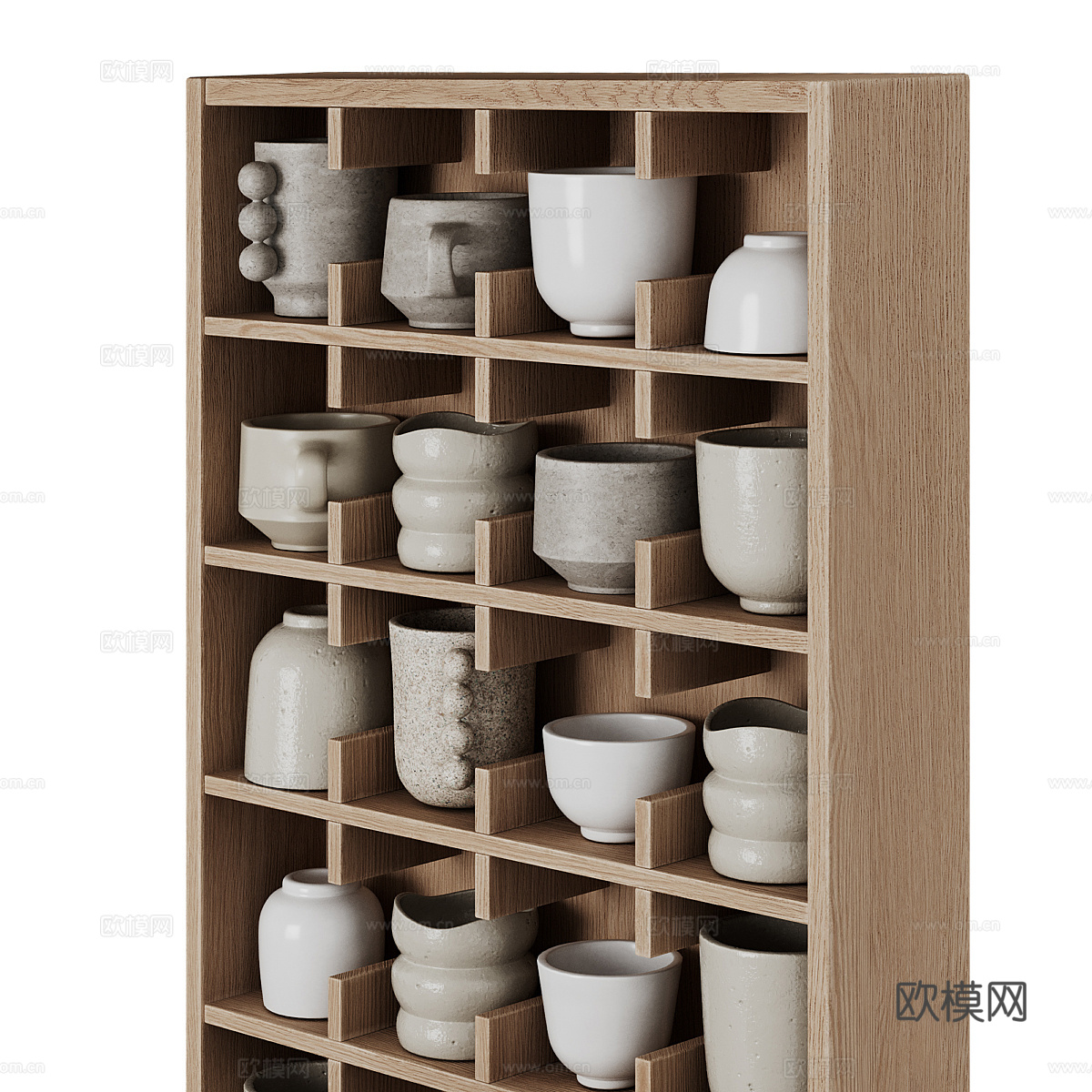 新中式极简餐具组合3d模型
