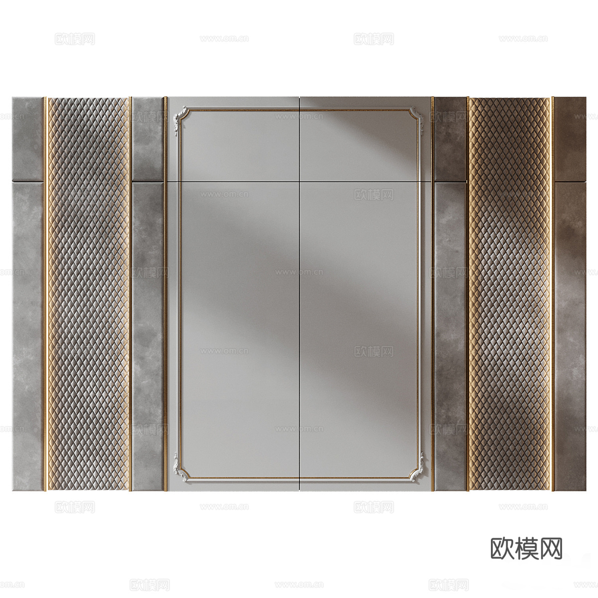 欧式轻奢沙发背景墙3d模型