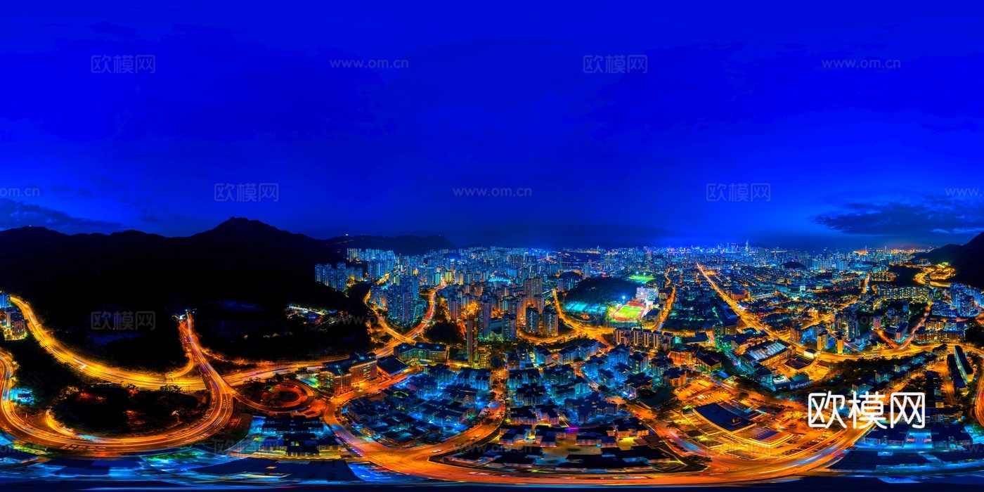高清城市夜景城市外景HDR贴图 城市天空夜景