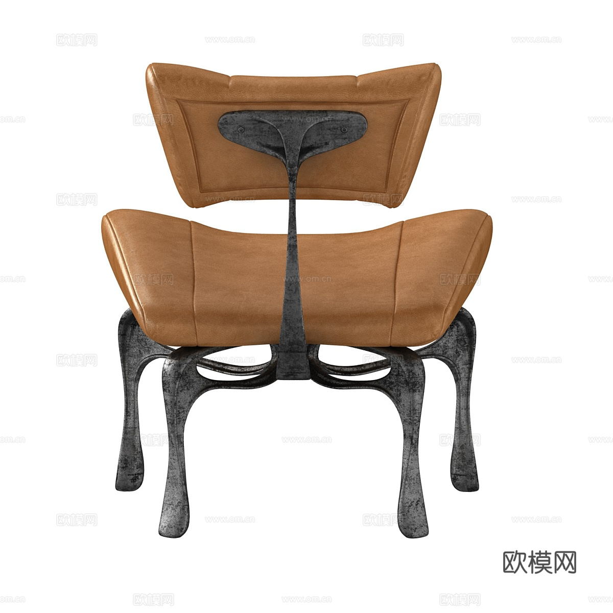 现代意式轻奢皮革躺椅3d模型