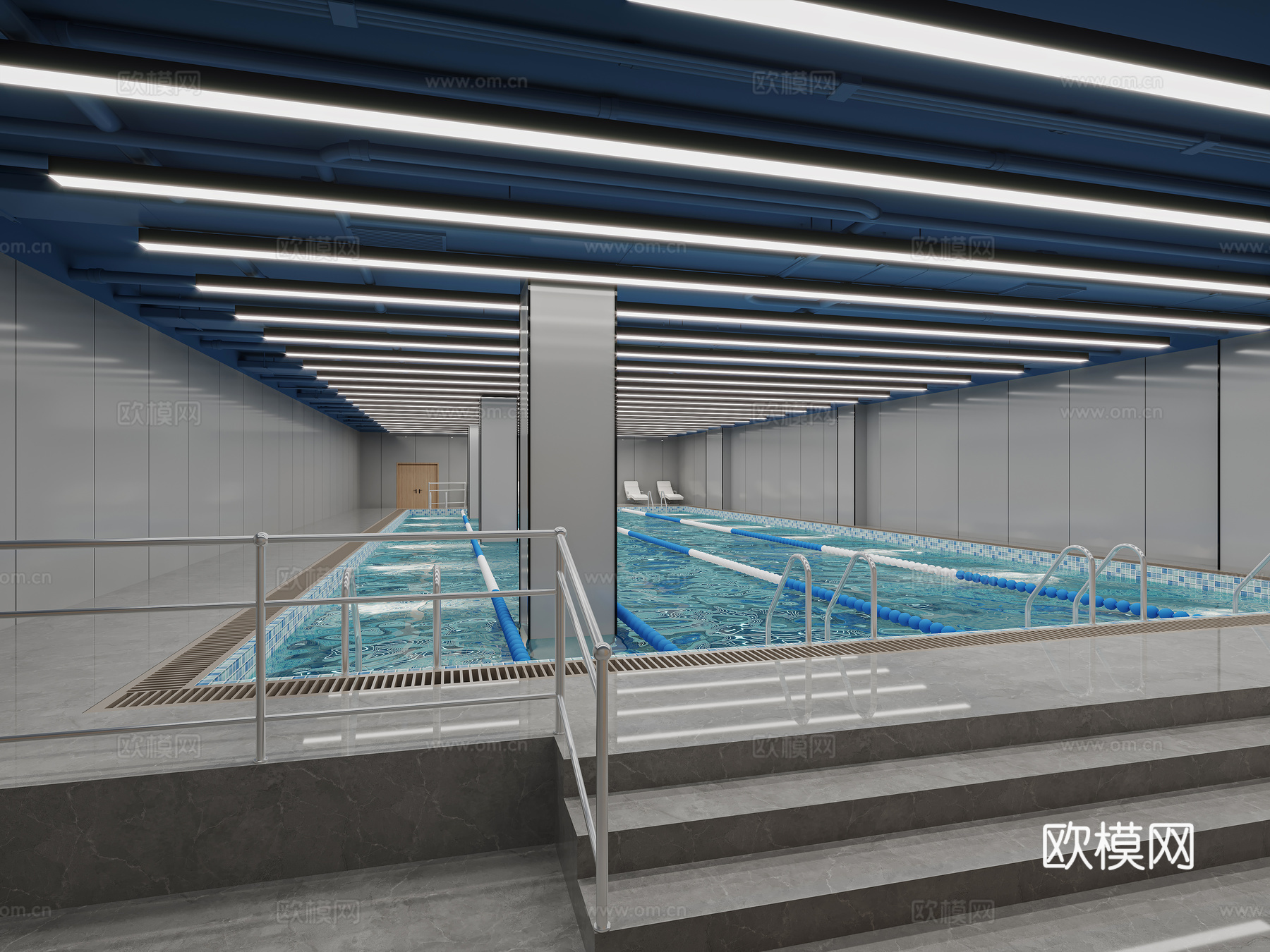 现代 游泳馆3d模型下载