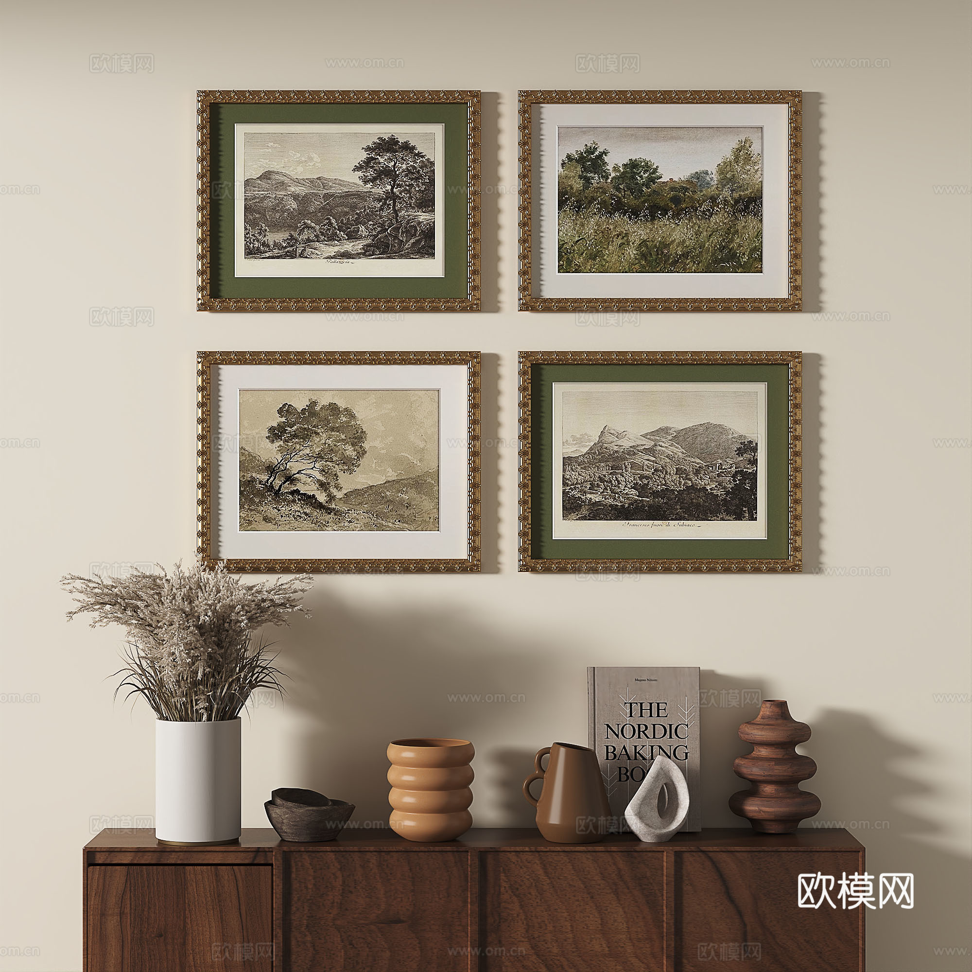 欧式,法式,古典,复古,轻奢,装饰画3d模型
