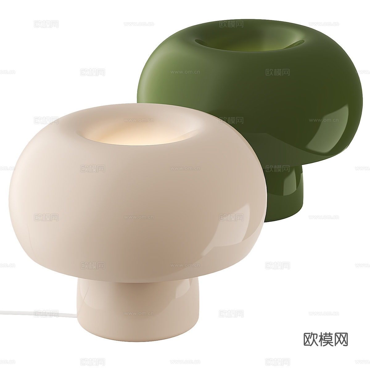 现代奶油风蘑菇台灯3d模型