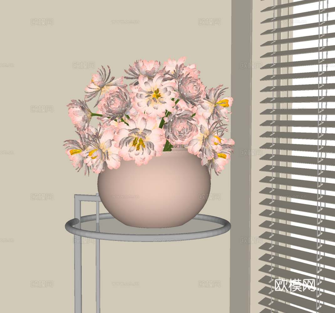 现代花卉su模型