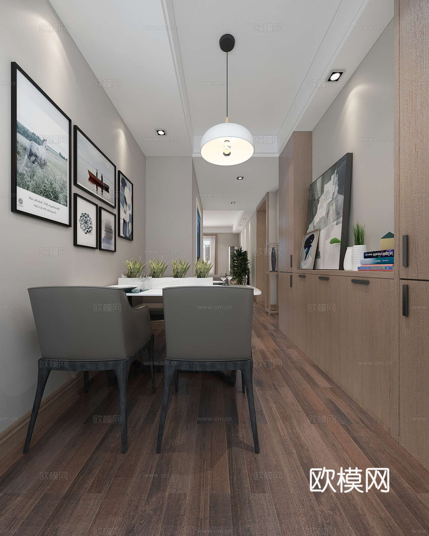 现代考客厅餐厅 门厅 雕塑3d模型