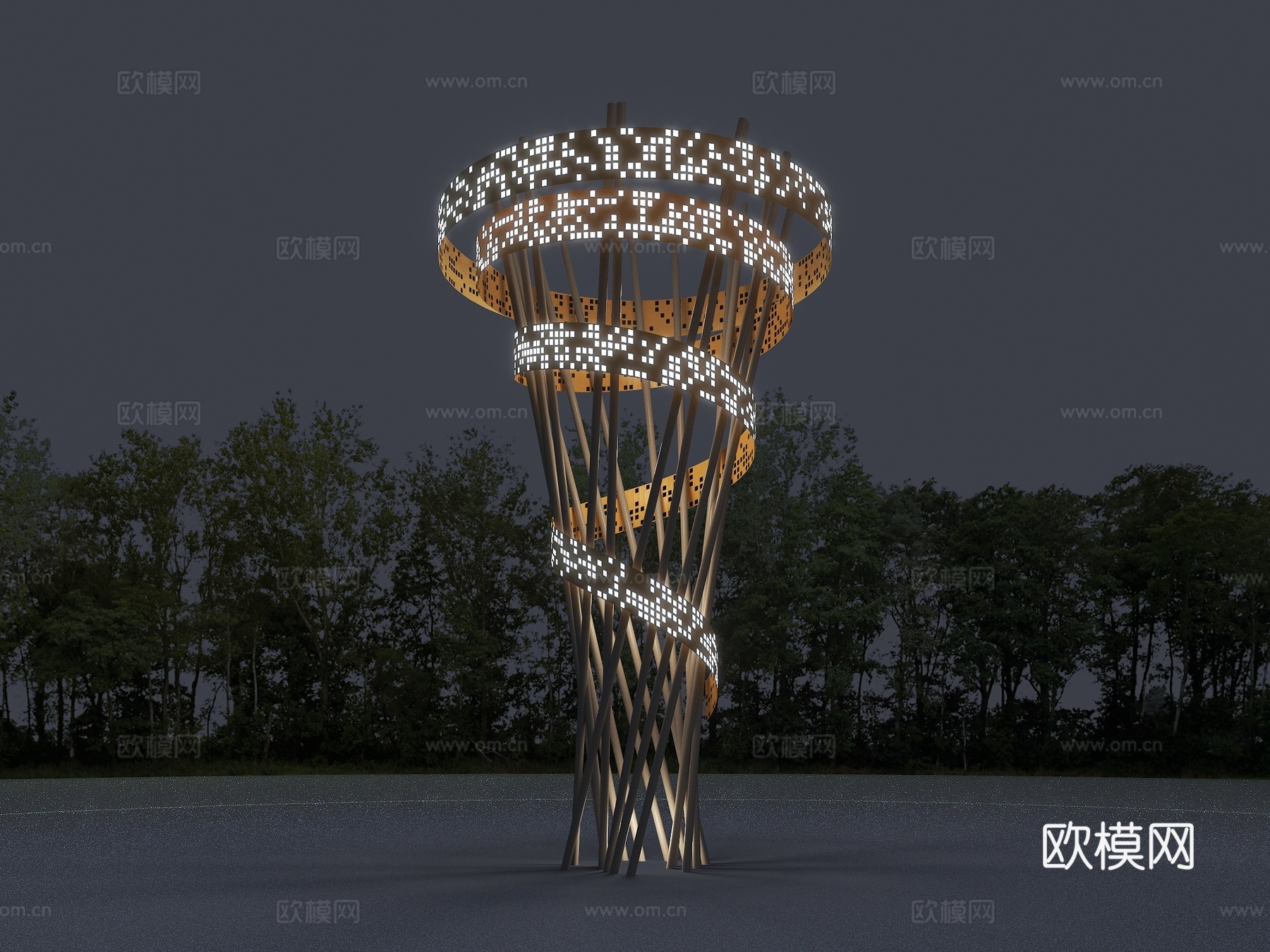 景观雕塑 广场雕塑 雕塑装置 景观小品 螺旋雕塑 异形不锈钢3d模型