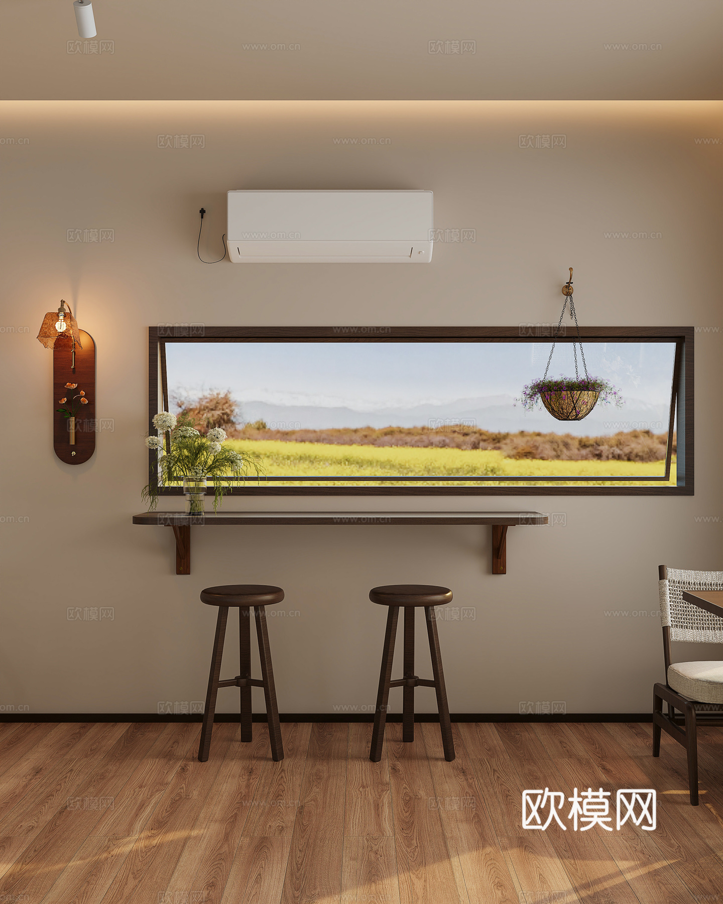 侘寂中古风咖啡店3d模型