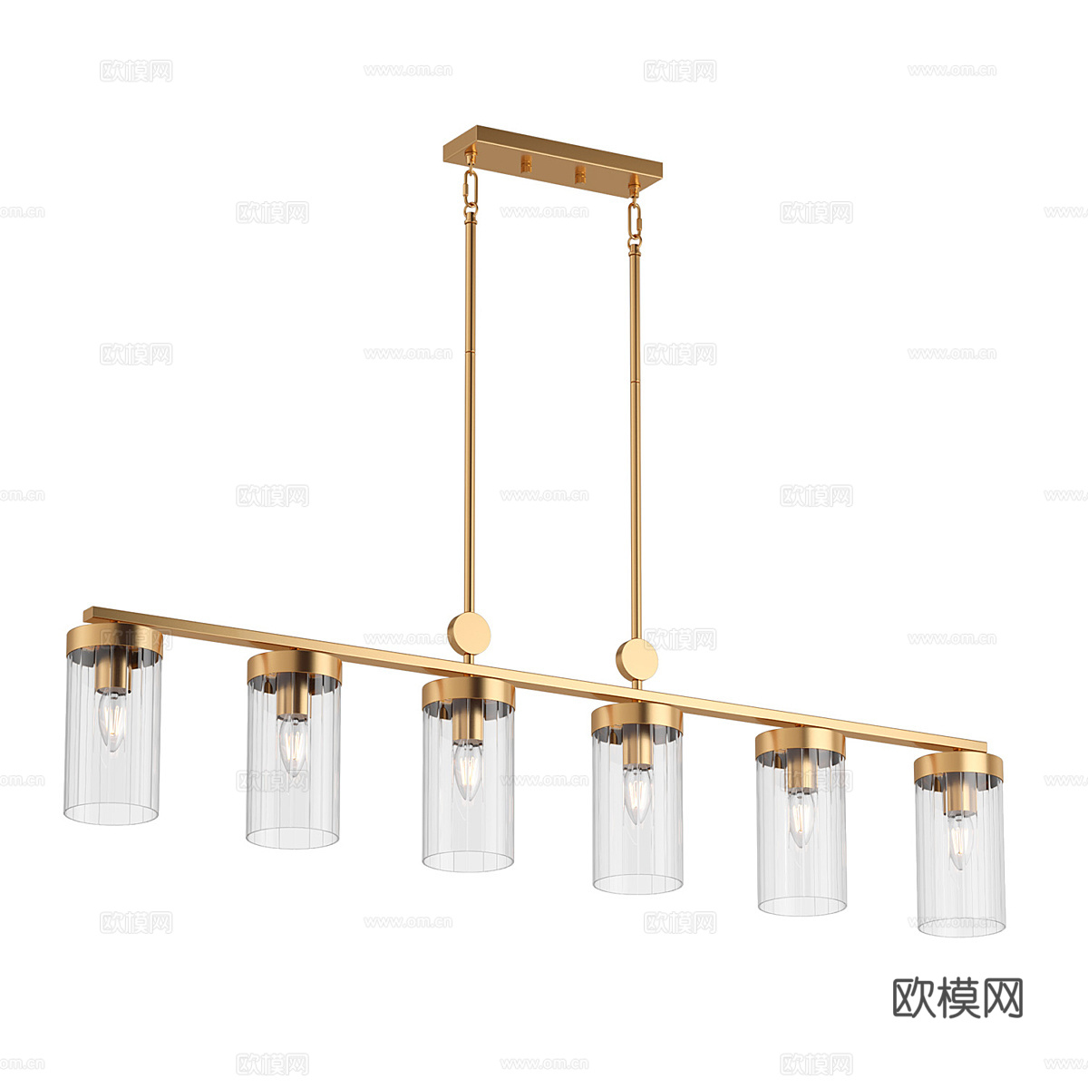 现代餐厅吊灯 长条吊灯3d模型