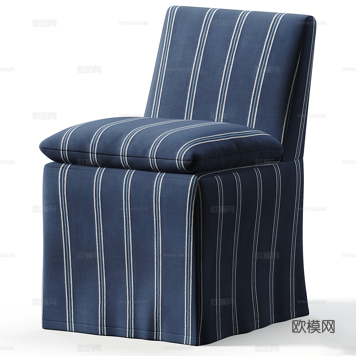 美式简约布艺餐椅3d模型
