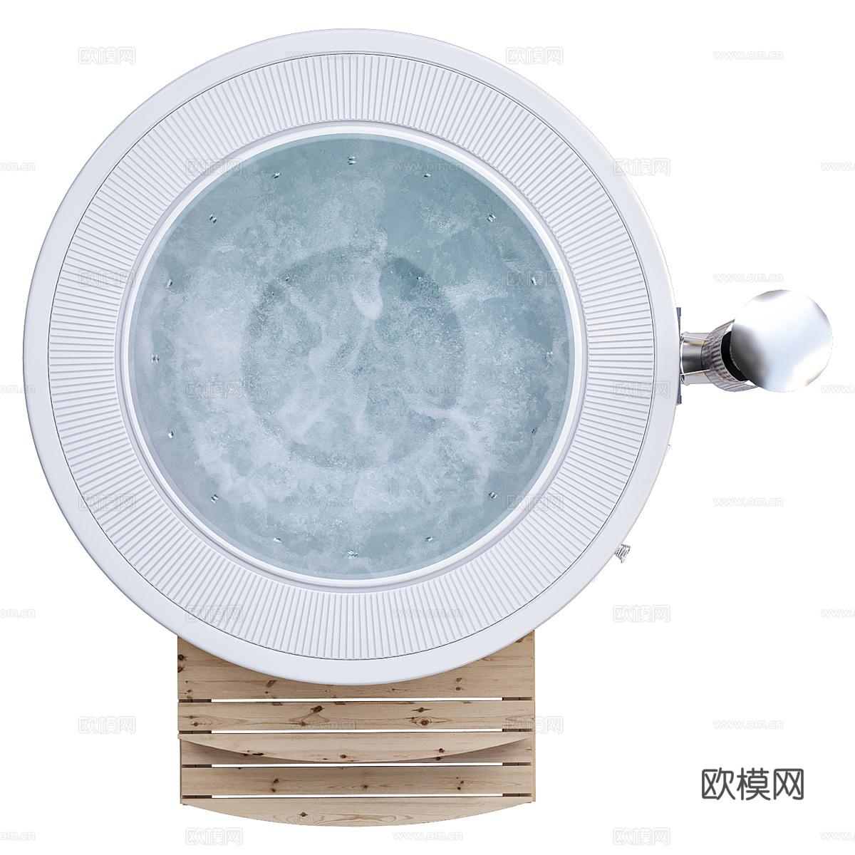 现代圆形浴池 泡池3d模型