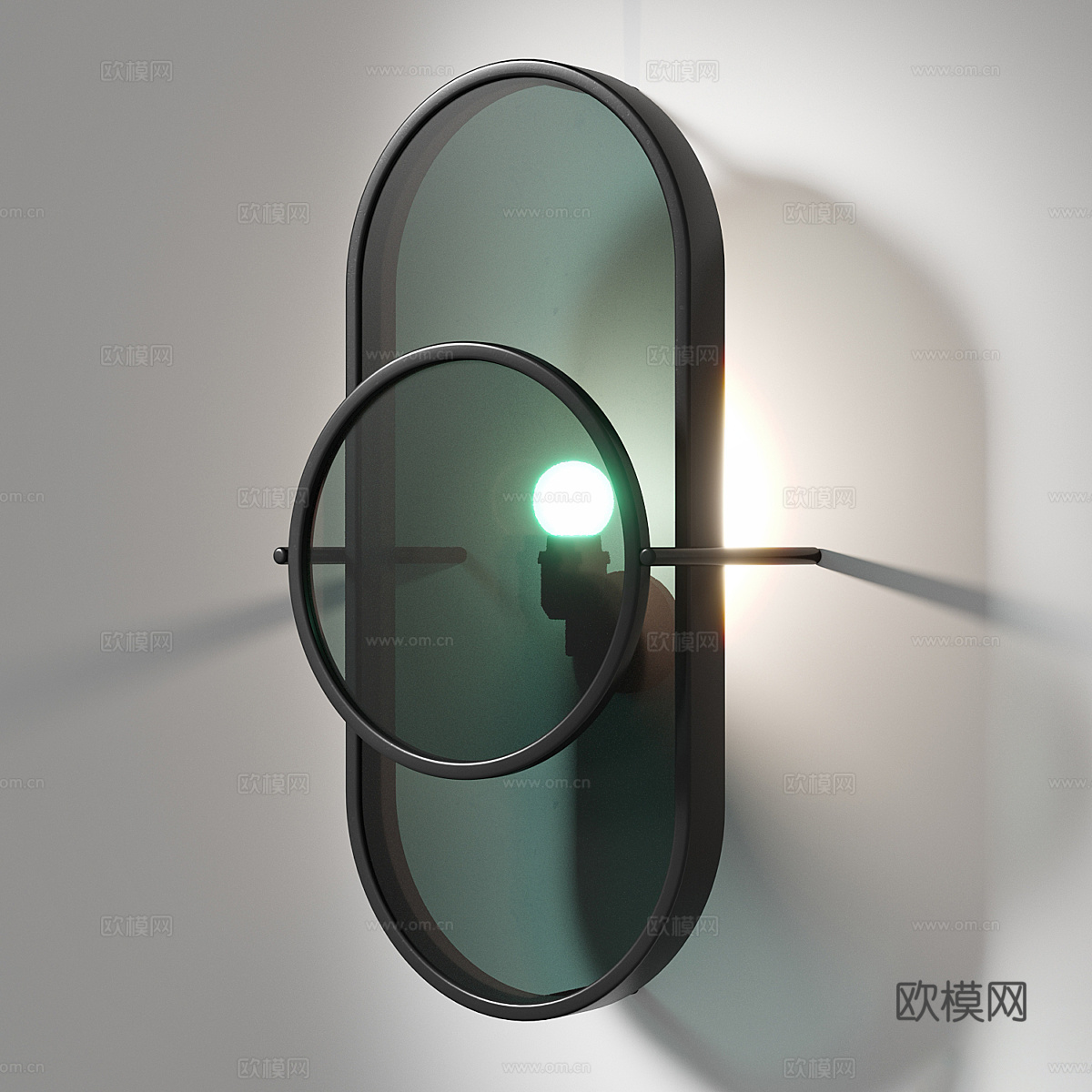 现代意式极简彩色玻璃装饰壁灯3d模型