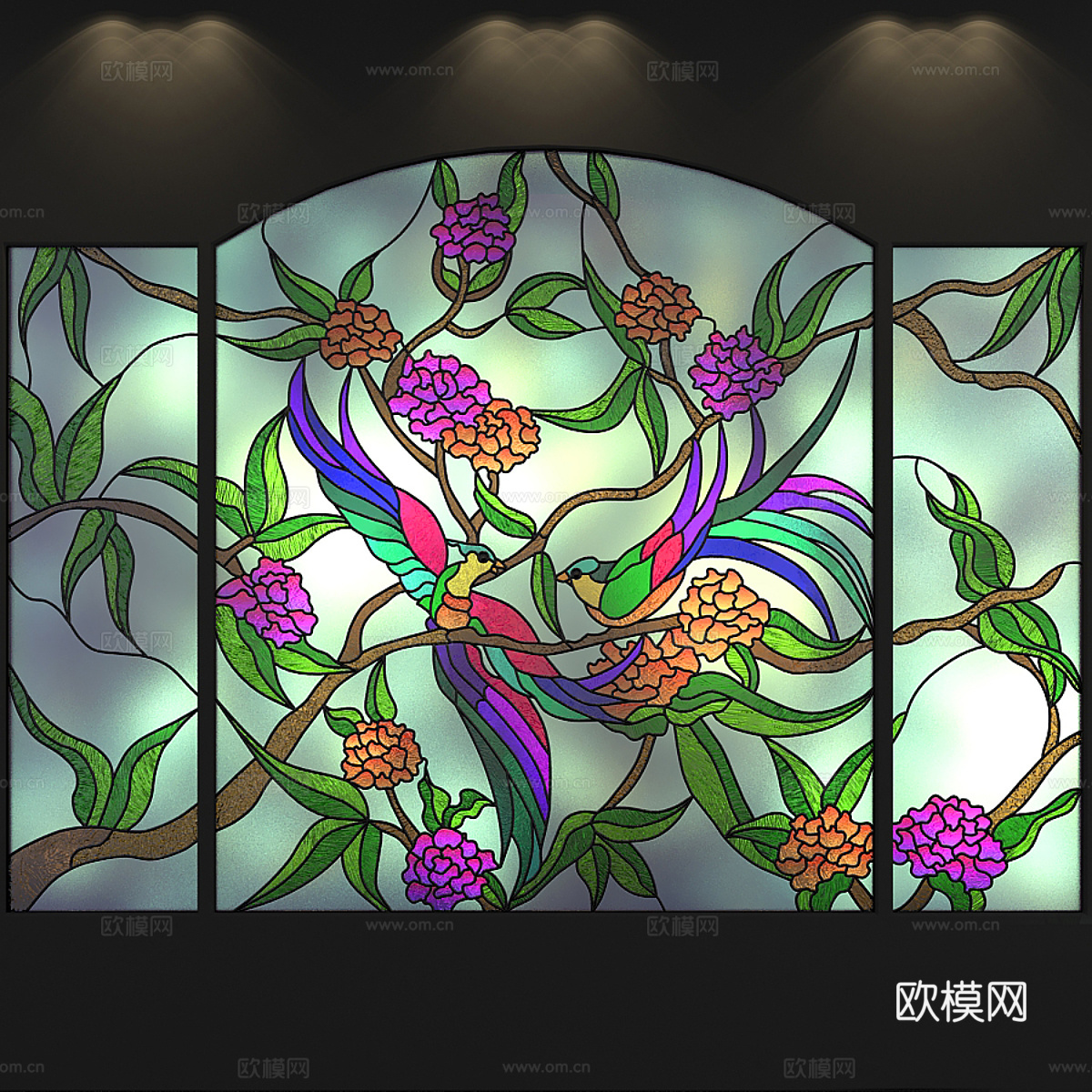 彩色玻璃 玻璃窗3d模型