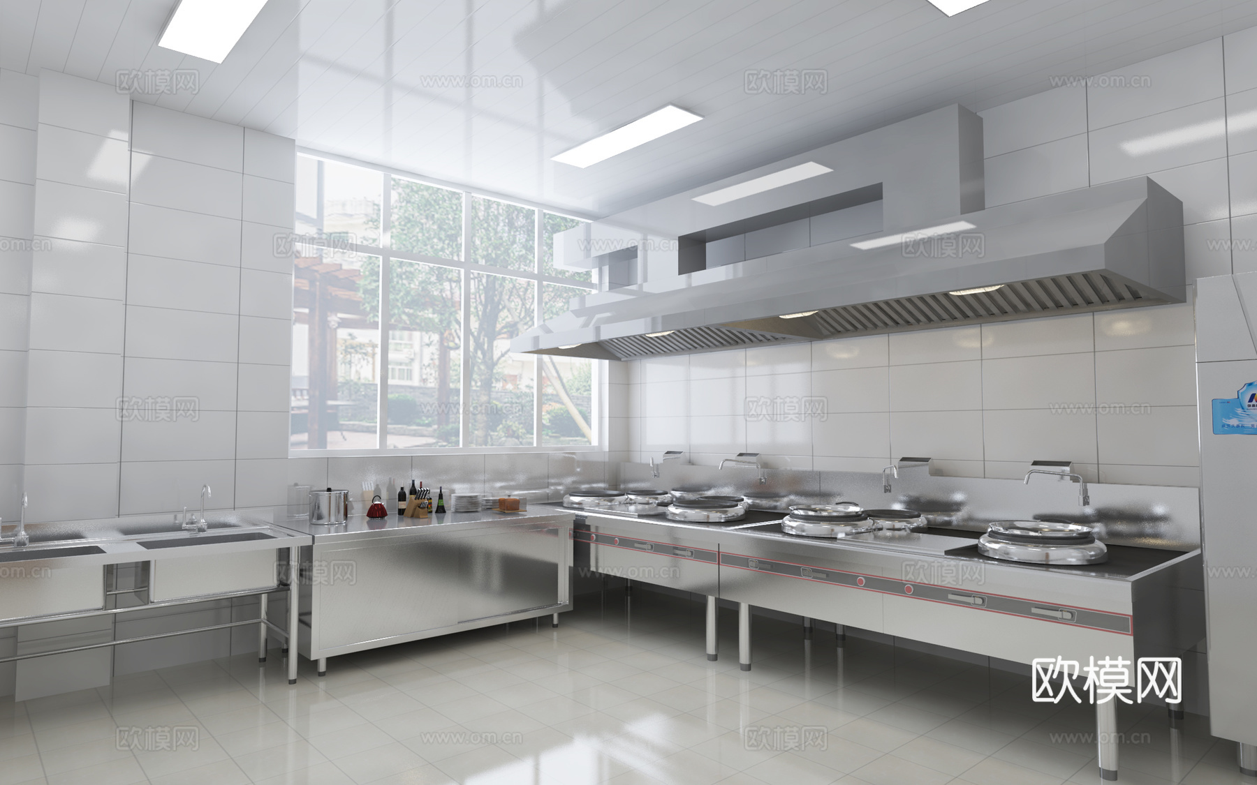 现代公司厨房 厨房 食堂3d模型