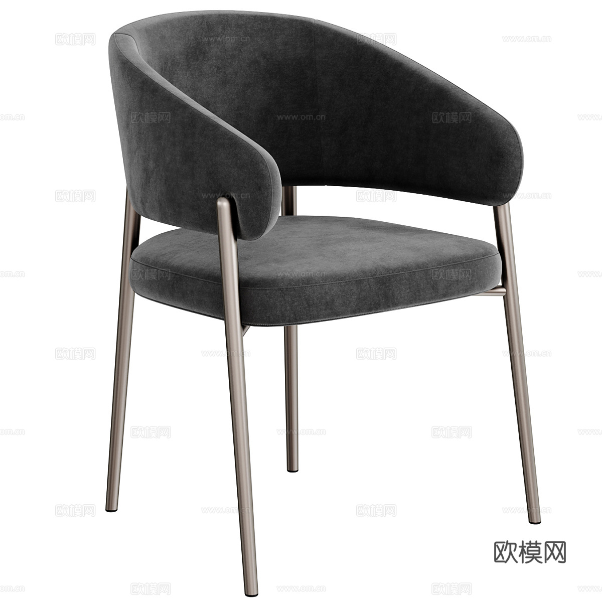 现代意式布艺单椅3d模型