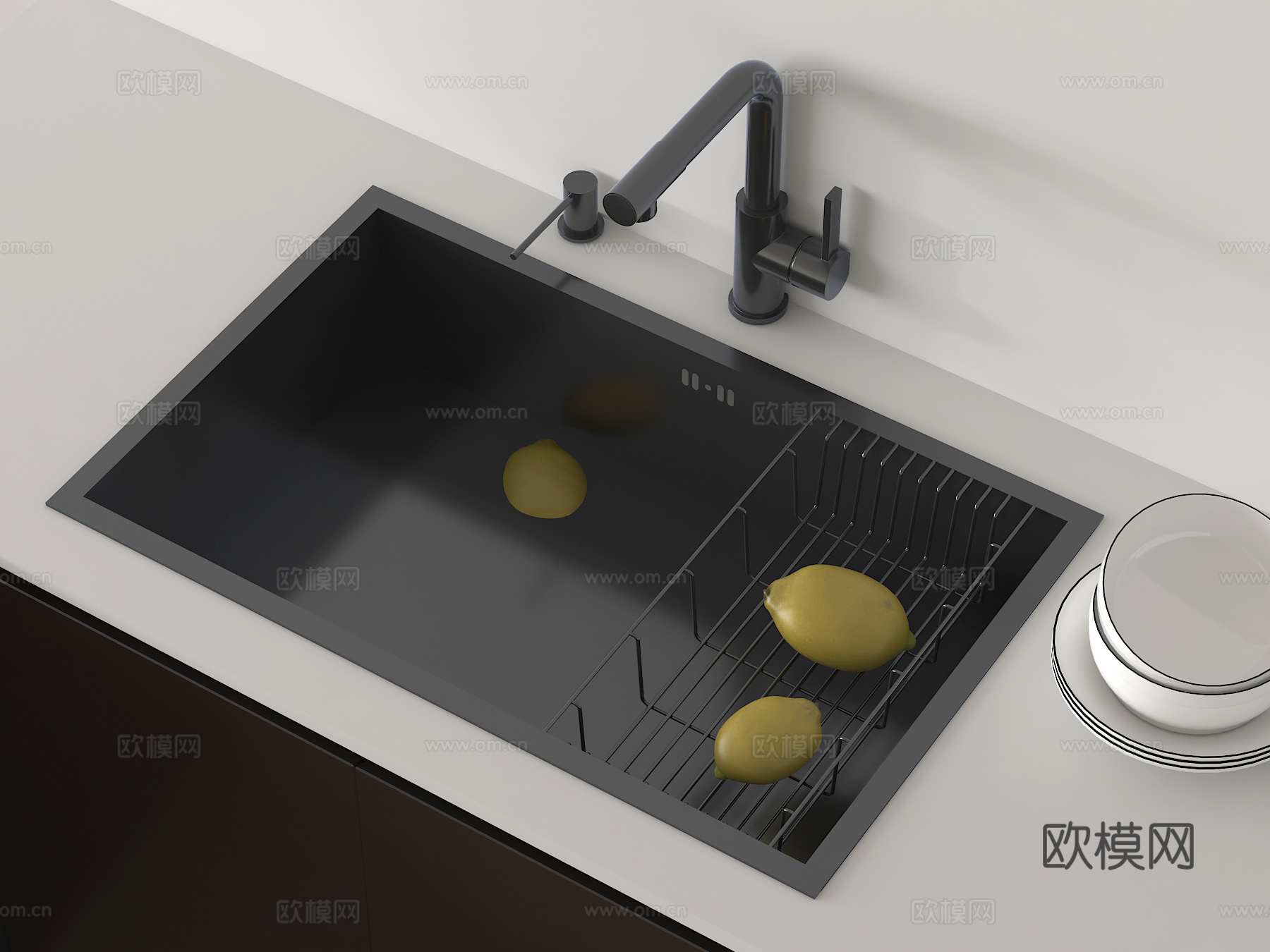 现代水槽 厨房水槽 嵌入式水槽 洗菜盆3d模型
