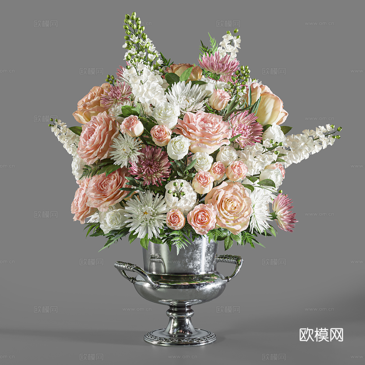 现代轻奢花瓶花艺3d模型