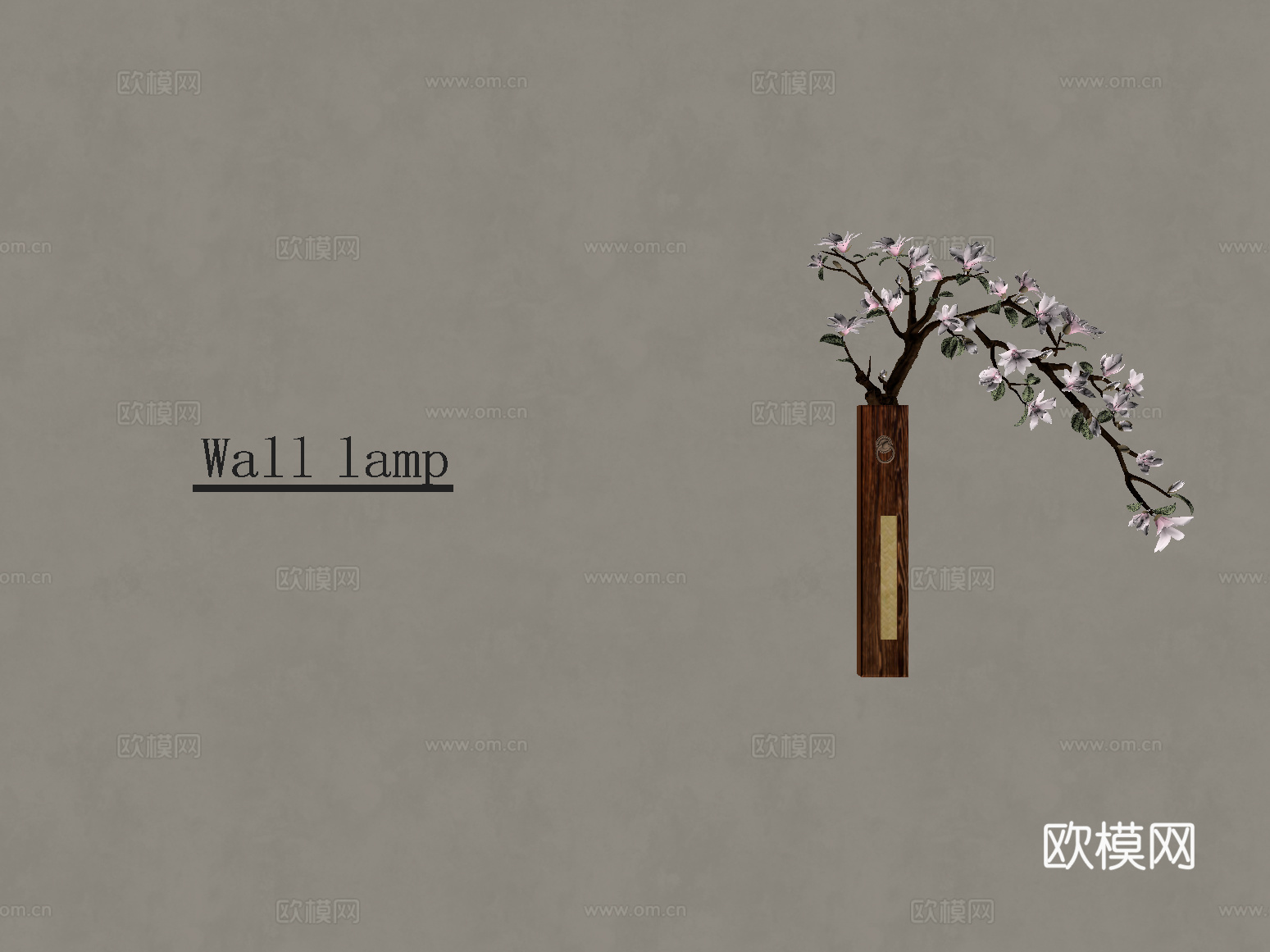墙饰 新中式墙饰 花艺su模型