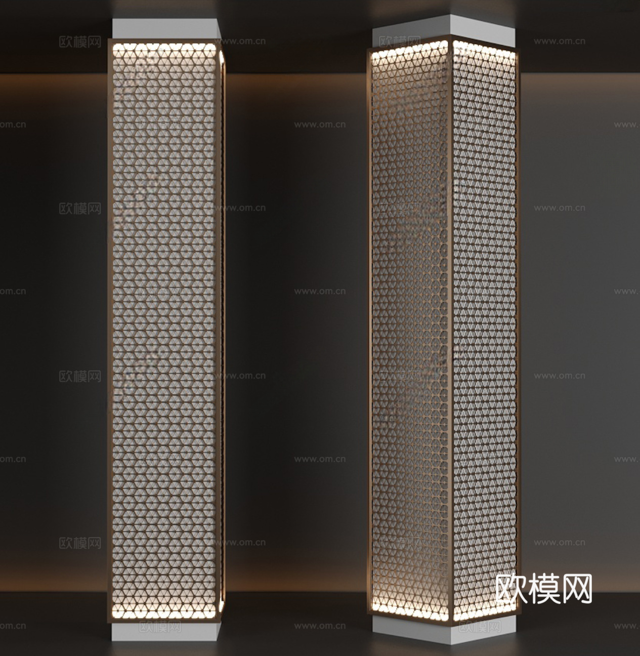 造型柱 金刚网柱3d模型