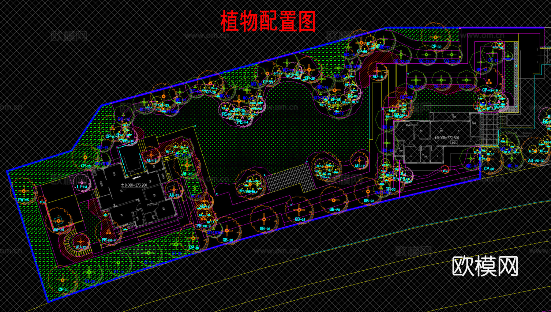 示范区植物配置cad施工图