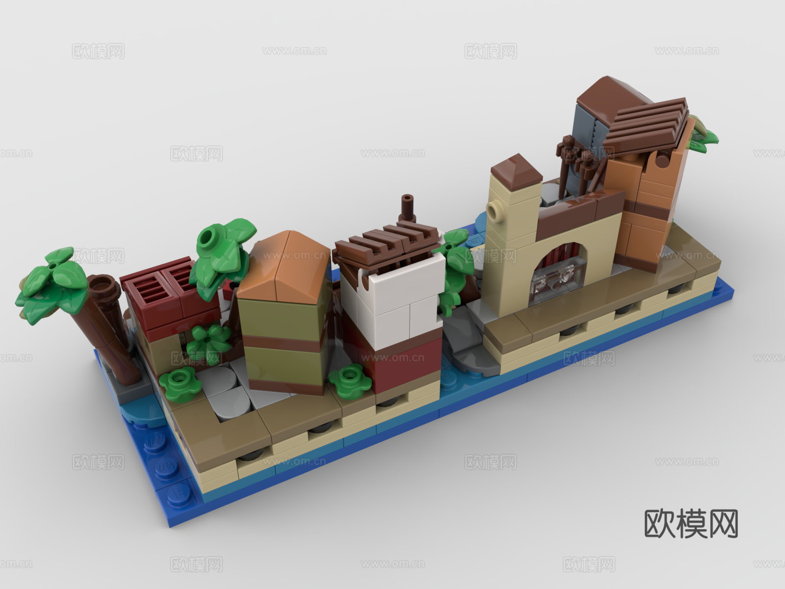 乐高 LEGO 玩具 卡通村庄 水城 威尼斯3d模型