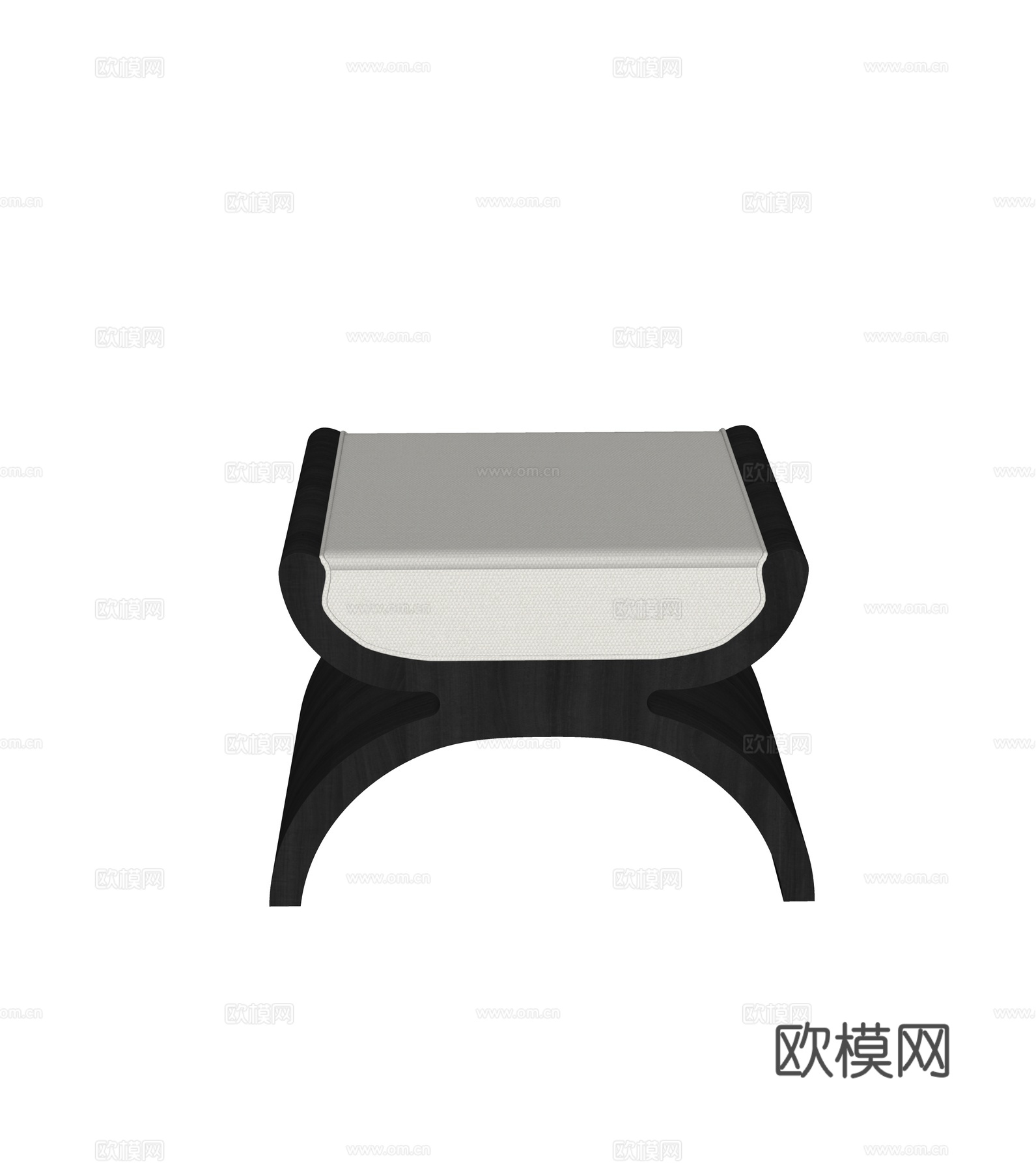 中古风沙发凳 矮凳 梳妆凳su模型