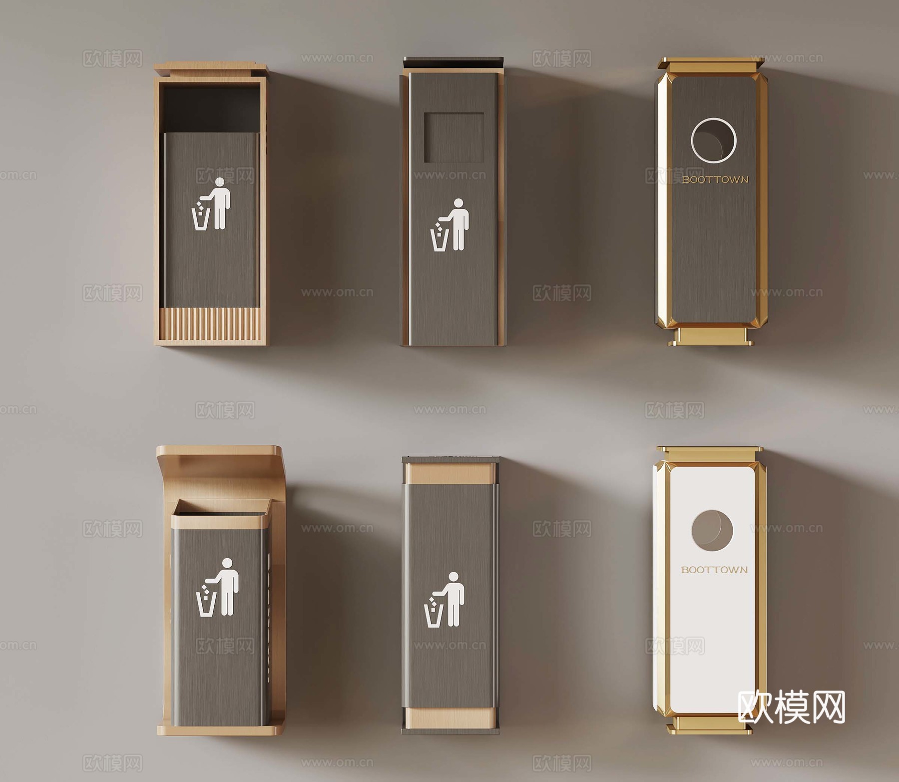 现代垃圾桶su模型