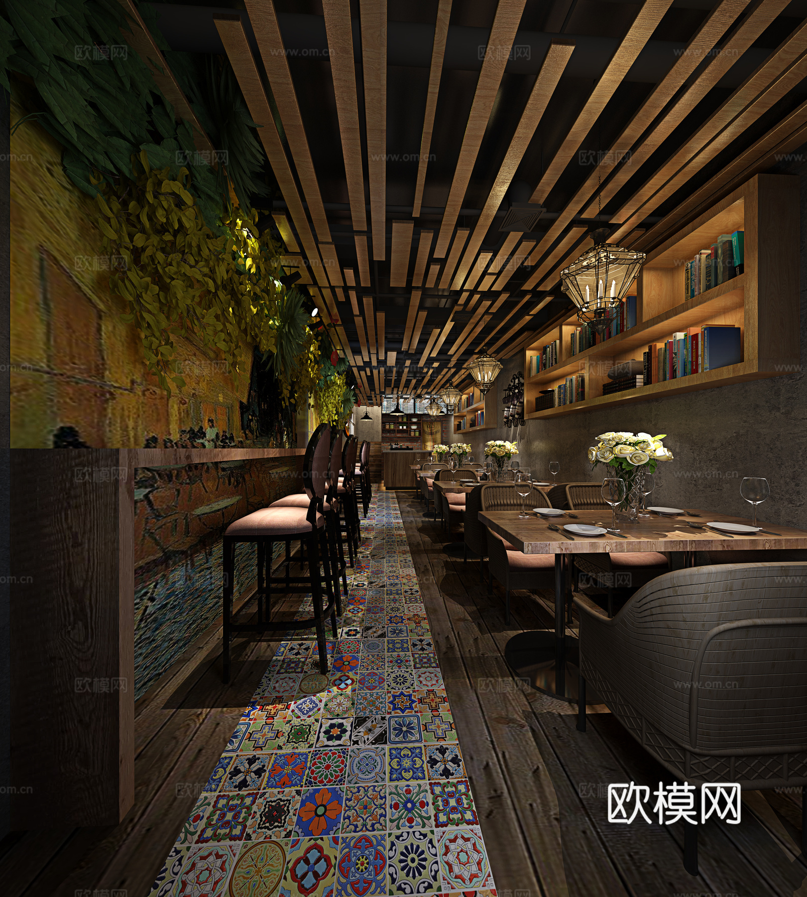 工装门头餐厅3d模型