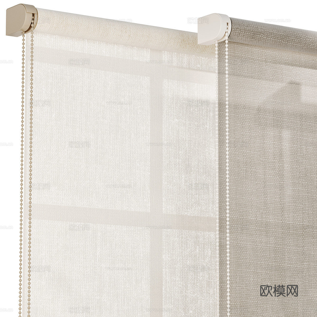 现代意式极简布艺卷帘3d模型