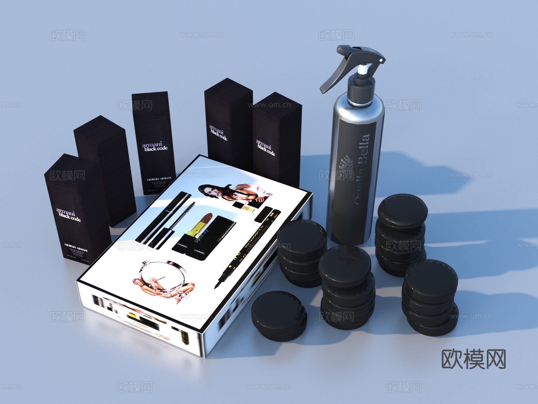 化妆品 摆件 生活用品su模型