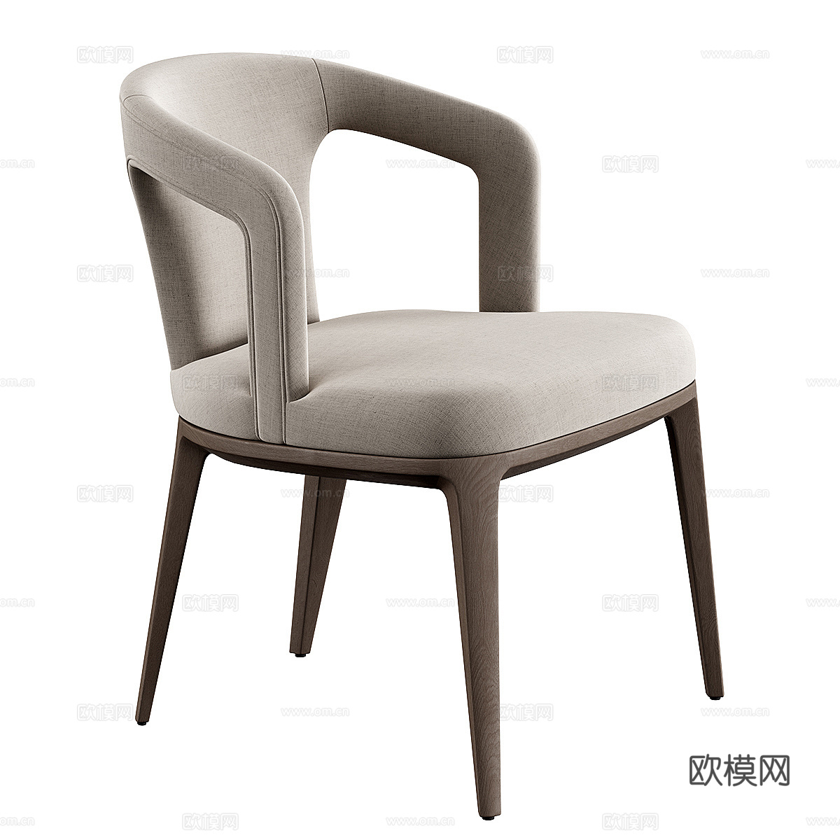 新中式布艺椅子3d模型