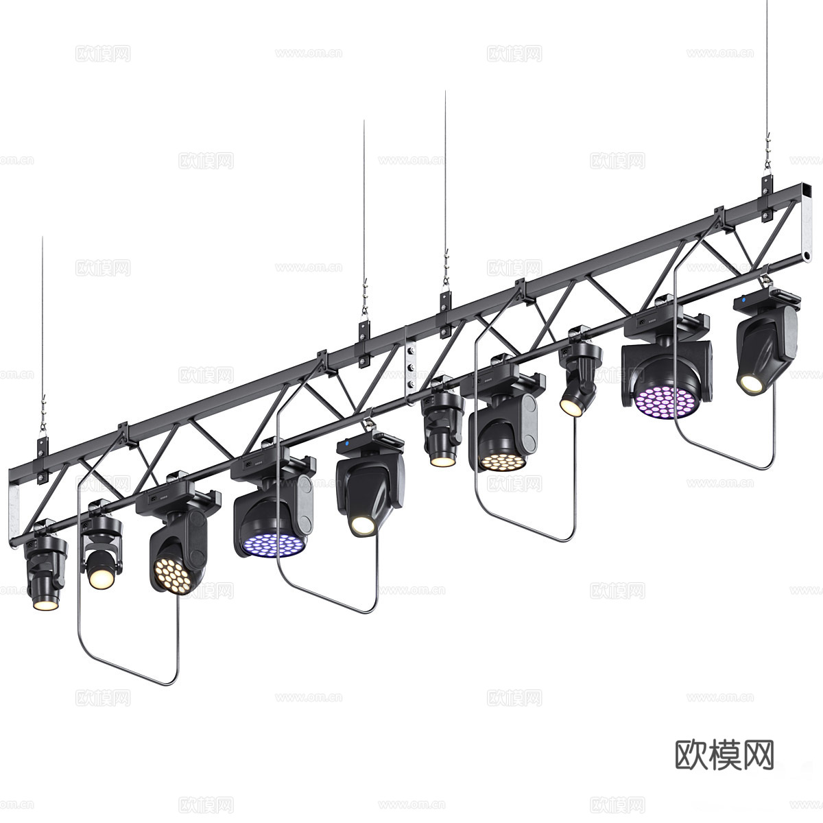 现代舞台灯光设备3d模型
