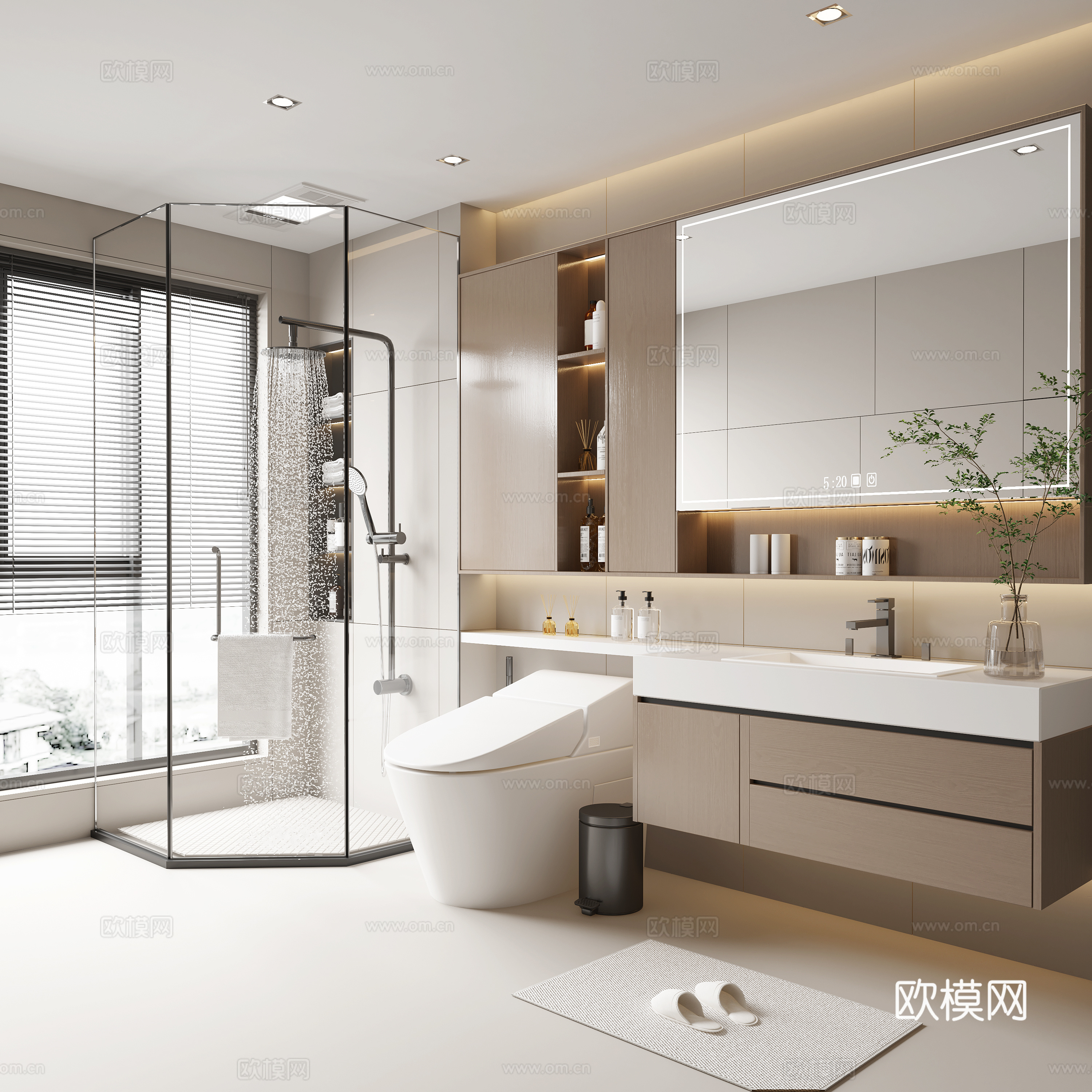 现代卫生间3d模型下载