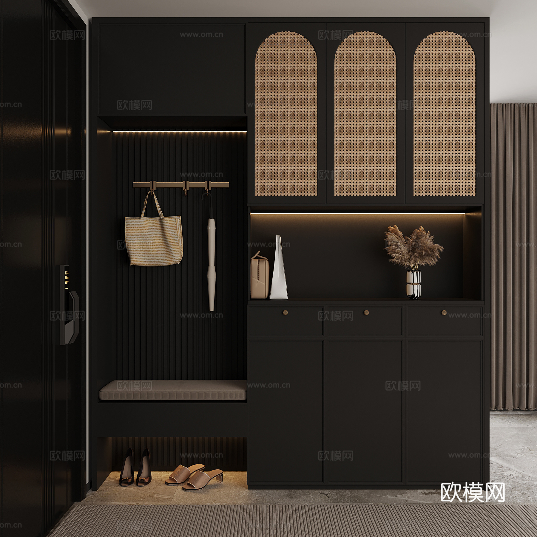 鞋柜 现代鞋柜su模型