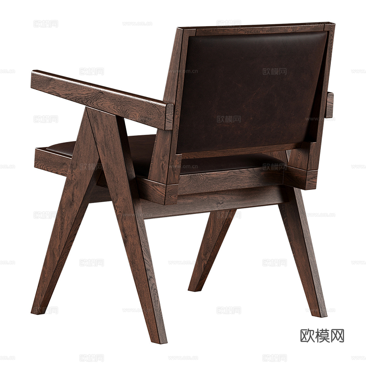 新中式侘寂木质椅子3d模型