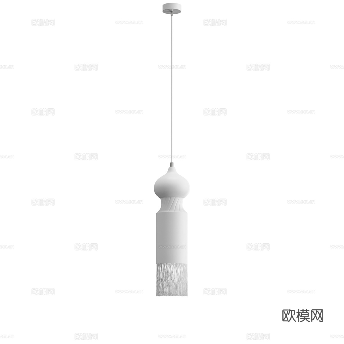 新中式侘寂藤编装饰吊线灯3d模型