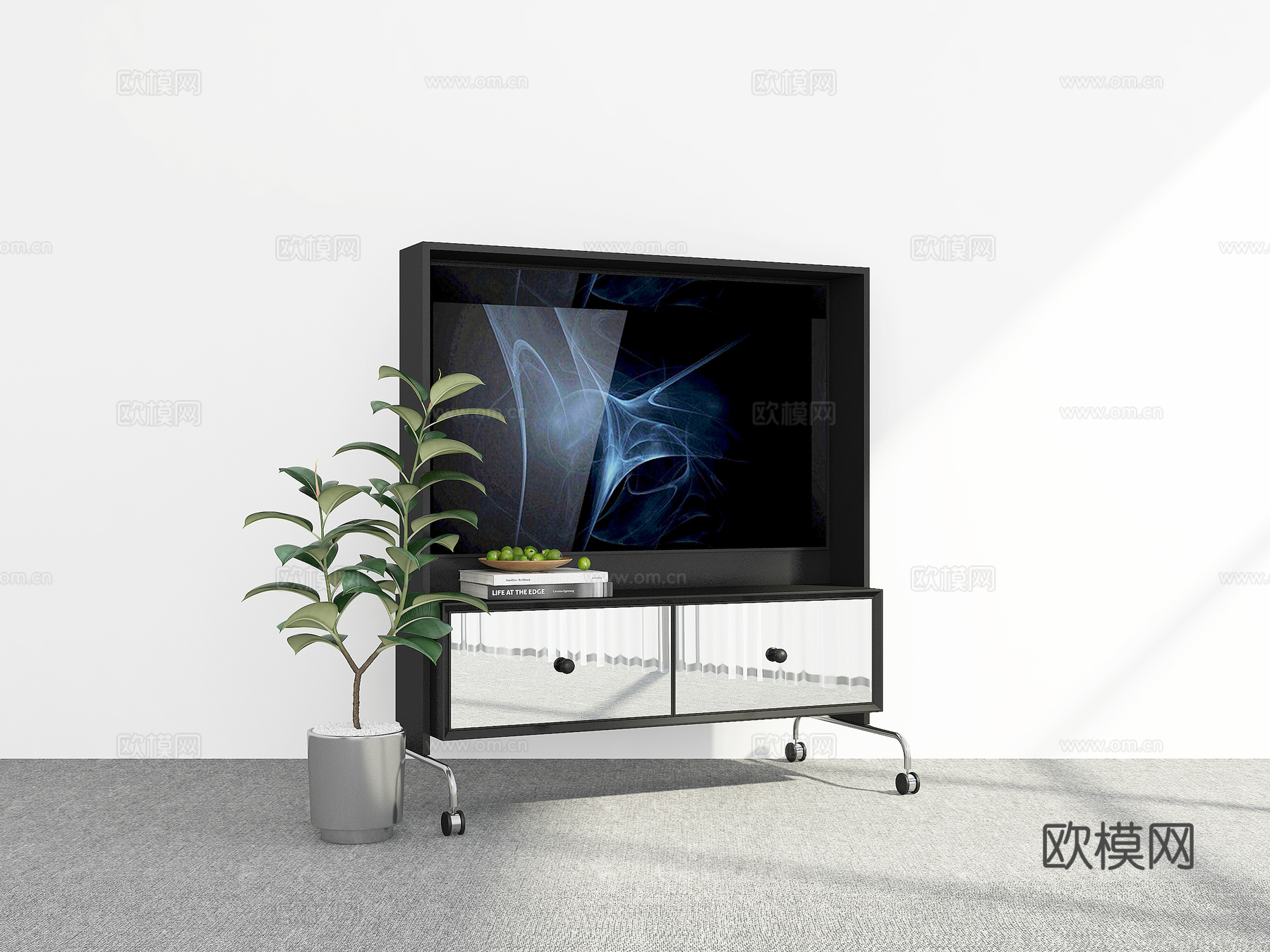 现代电视支架3d模型