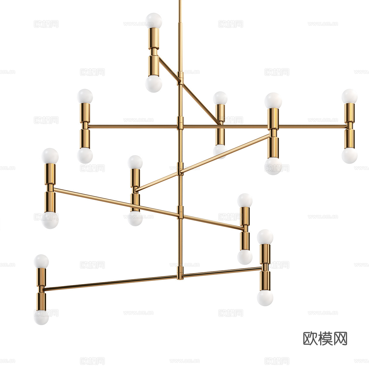 Lambert 意式吊灯 轻奢吊灯 金属吊灯 玻璃吊灯3d模型