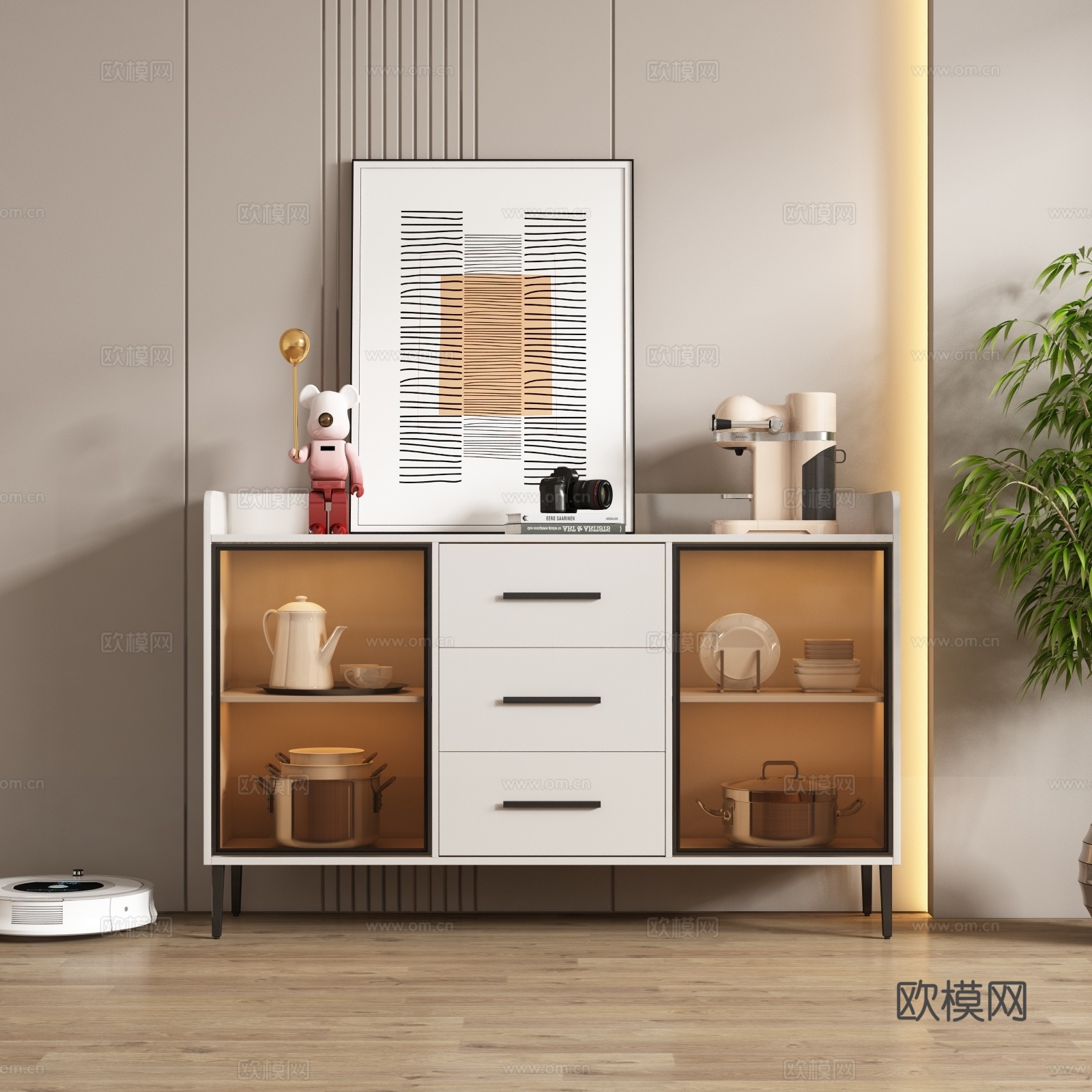现代餐边柜su模型