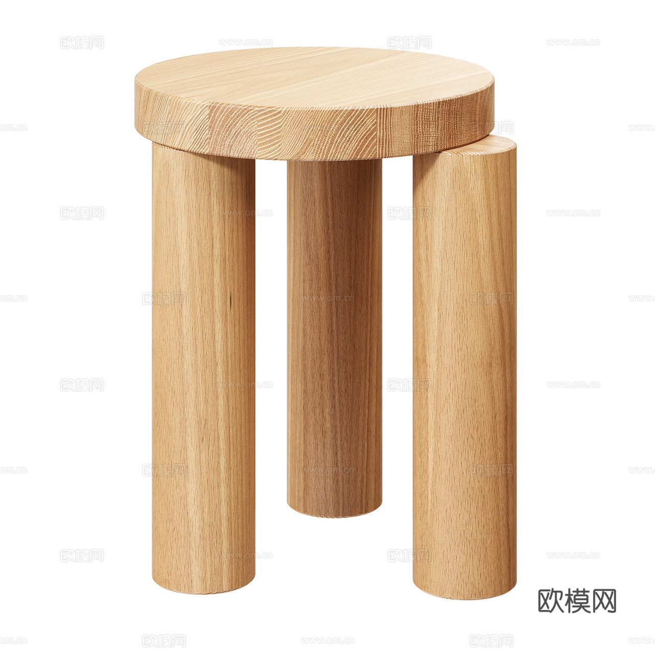 Resident 北欧凳子 极简凳子 原木凳 木凳 圆凳3d模型