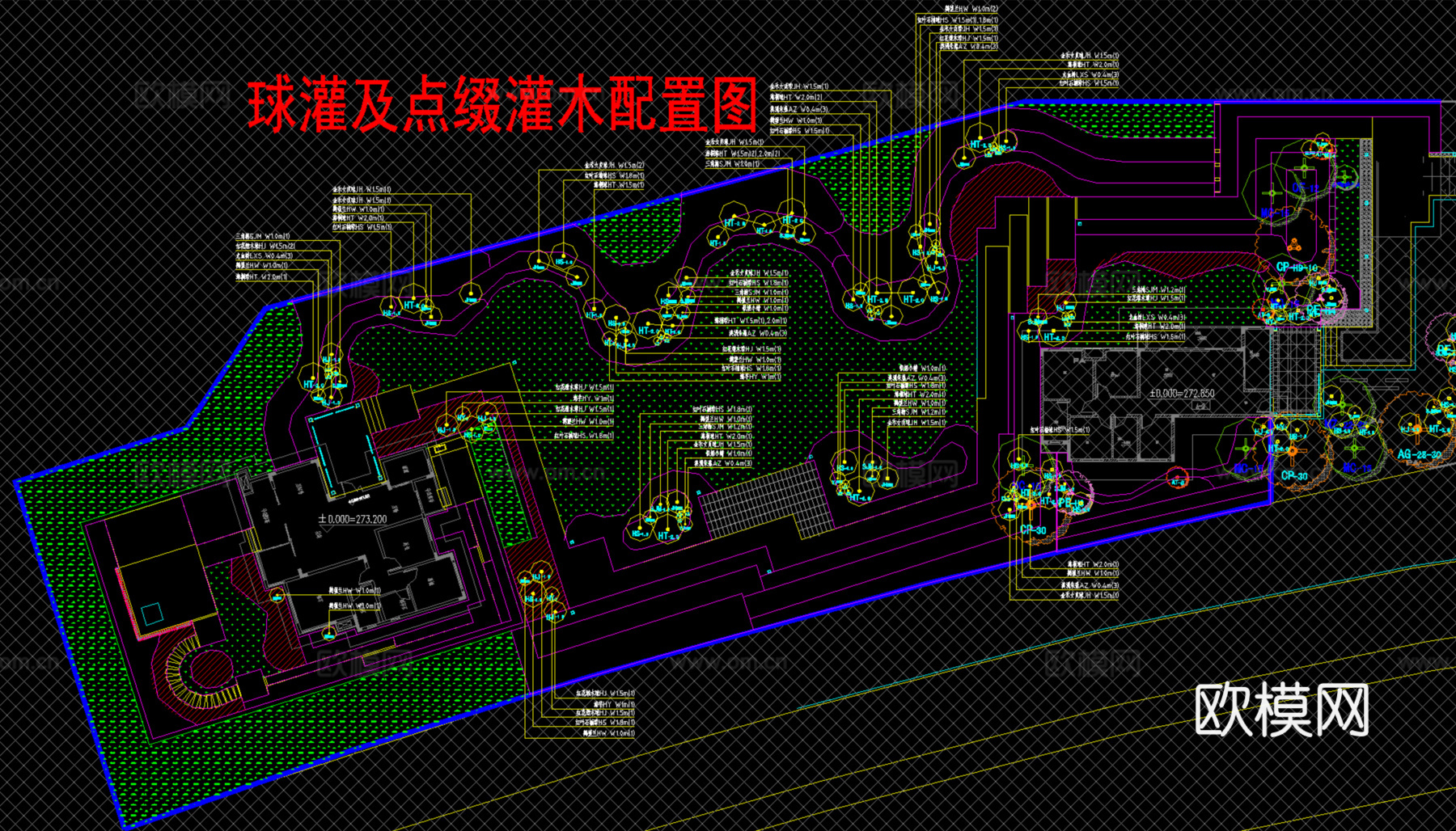 示范区植物配置cad施工图
