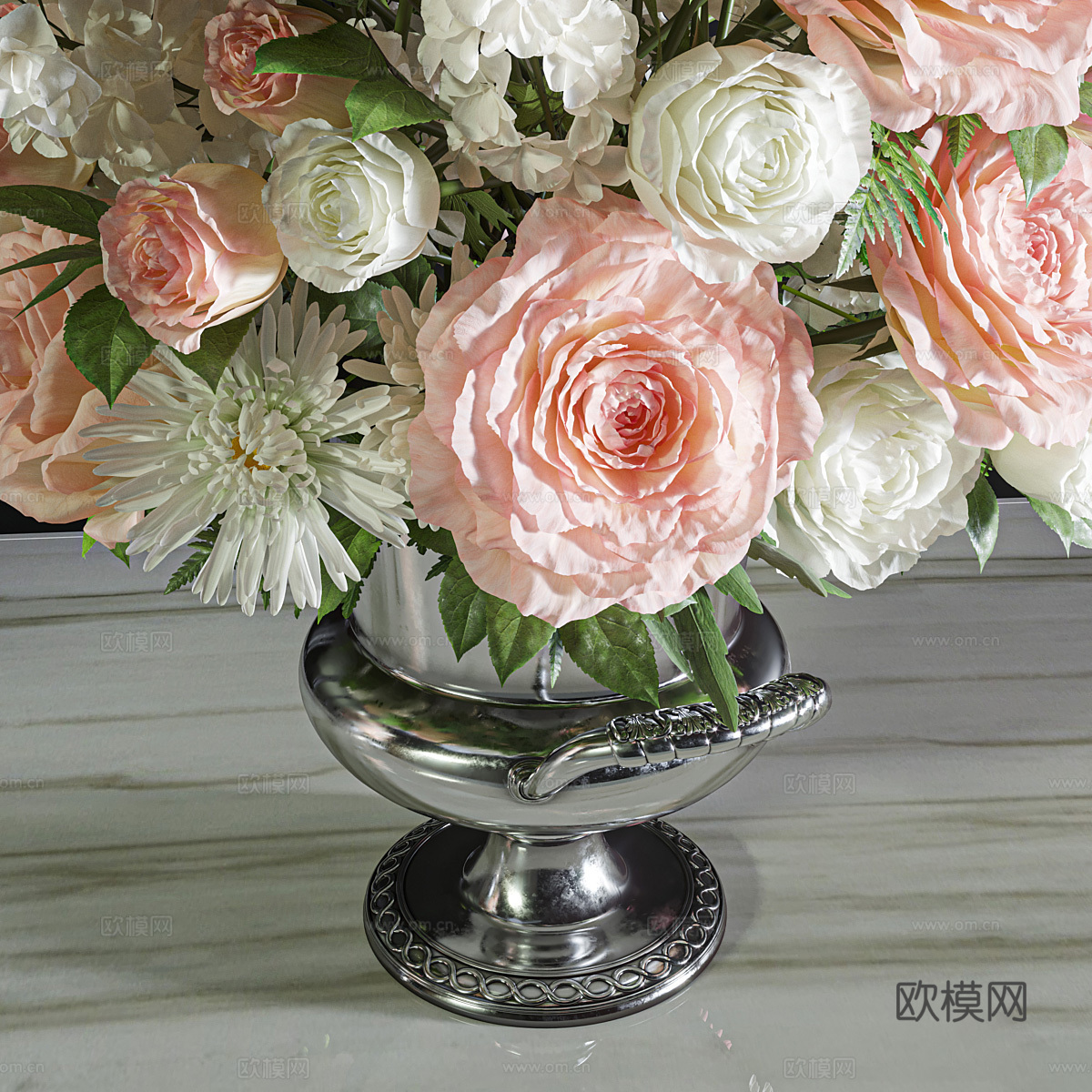 现代轻奢花瓶花艺3d模型
